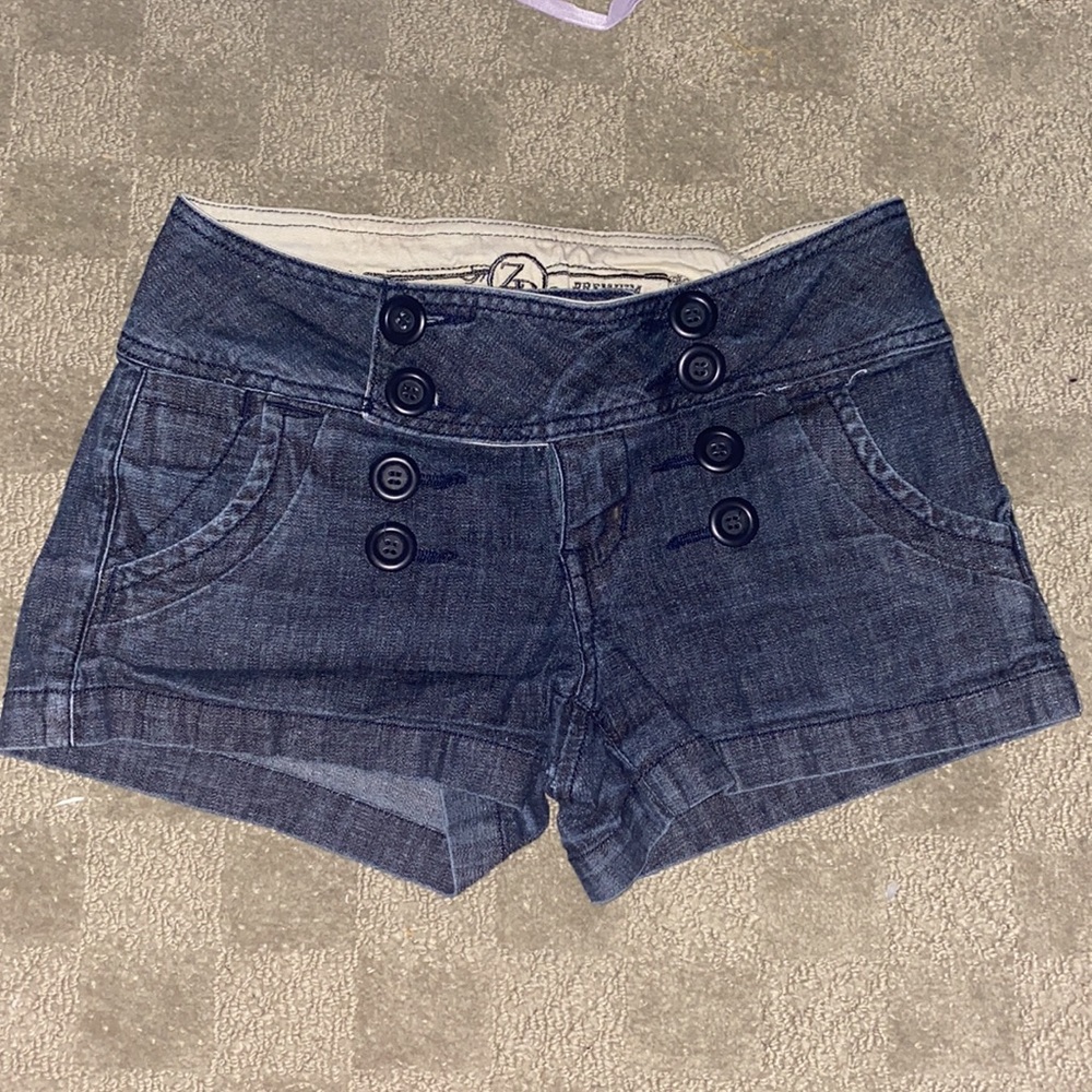 3 for $25 ZD Premium Blue Denim Short Shortss- sailor button